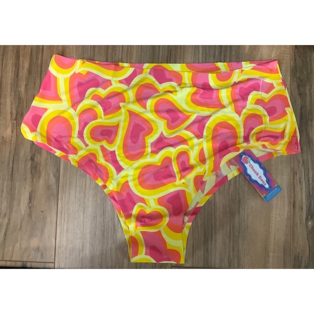 NWT  Women's Cheek Boss Colorful Heart Panty Cheekies  Size: 3XL